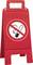 Red sign with a crossed-out cigarette symbol, indicating a no-smoking area.
