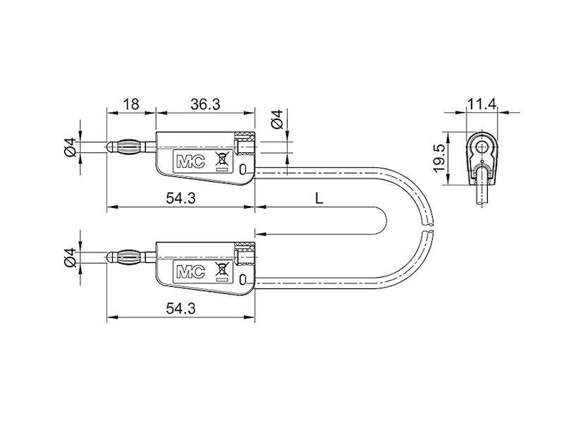 Stäubli 64.1030-15021 // LK-4N-F10 Test lead 150 cm Black 1 pc(s)-2