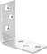 Metal angle brackets with three holes on each side, suitable for fixing in furniture or construction.
