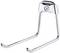 A chrome-plated double hook with wall mounting, suitable for hanging items such as towels or coats.