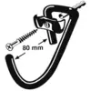 Figure shows a hook with a screw. The spacing is 80 mm.