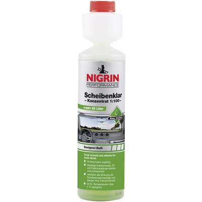 Bottle of Nigrin Screen Cleaner Concentrate 1:100 with 25 litre coverage. Provides clear vision, removes dirt and has a designer fragrance.