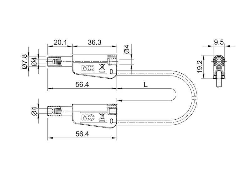 Stäubli SLK-4N-S25 Test lead 50 cm Yellow, Green 1 pc(s)-2