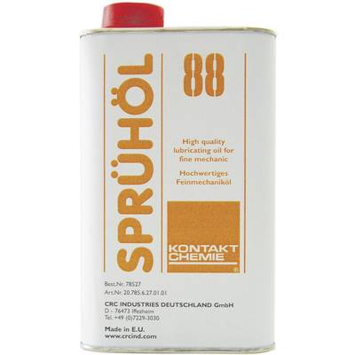 Dose Spray Oil 88 by Kontakt Chemie, lubricant for precision mechanics. Text on label: 'High quality lubricating oil for fine mechanical work'