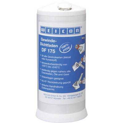 Tin with thread sealing tape, brand Weicon, model DF 175. Details: 100% PTFE, temperature-resistant, for metal and plastic threads.