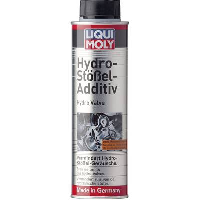 Tin with the label 'Hydro-Tappet Additive', reduces engine noise, improves hydraulic valves, manufactured in Germany.