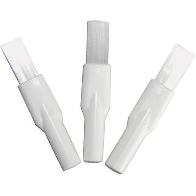 White plastic sleeves arranged in a triangular formation, potentially for cabling or electrical installations.