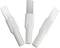 White plastic sleeves arranged in a triangular formation, potentially for cabling or electrical installations.