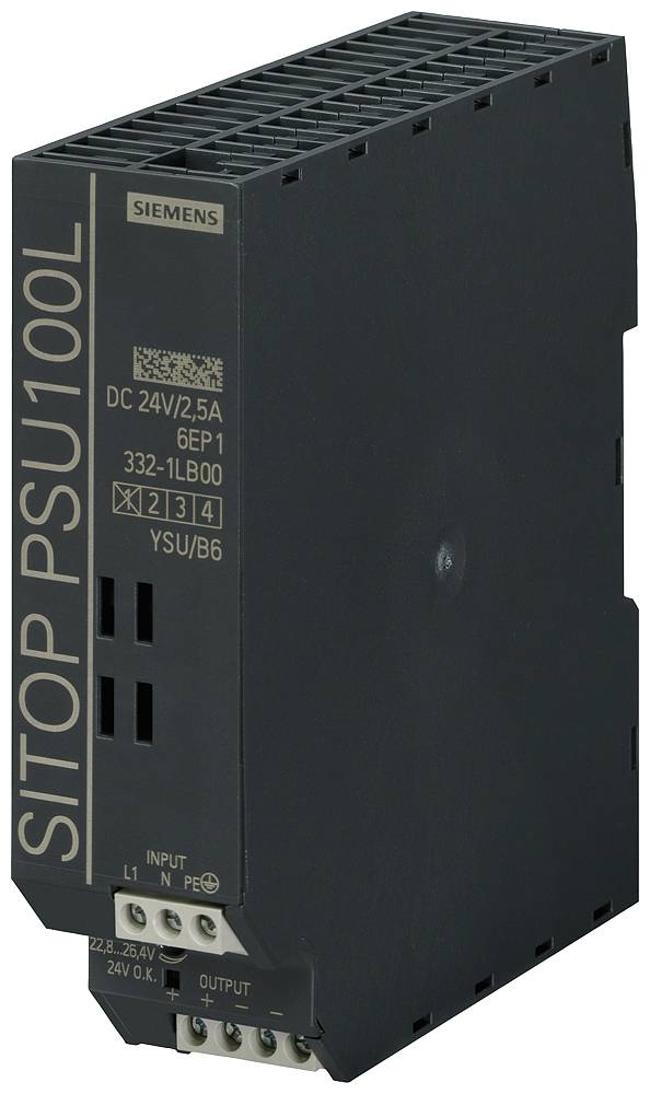 Siemens 6EP13321LB00 Rail mounted PSU (DIN) 24 V DC 2.5 A 60 W No. of outputs:1 x Content 1 pc(s)-1