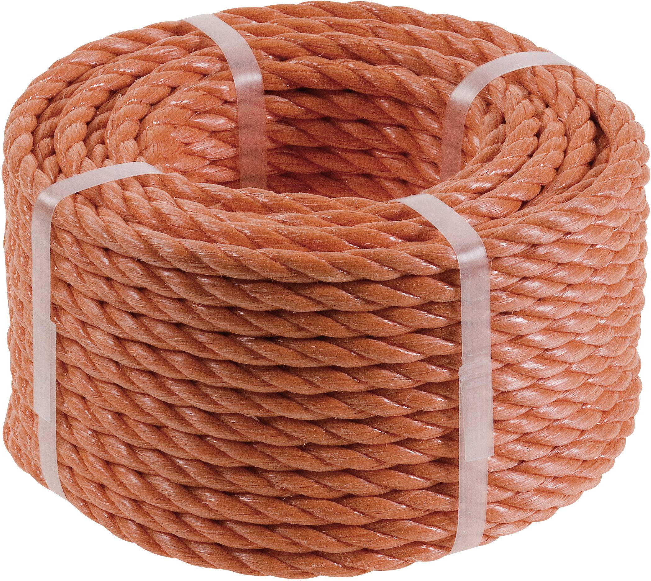 Polypropylene rope (Ø x L) 6 mm x 20 m kwb 9826-62 Orange-0