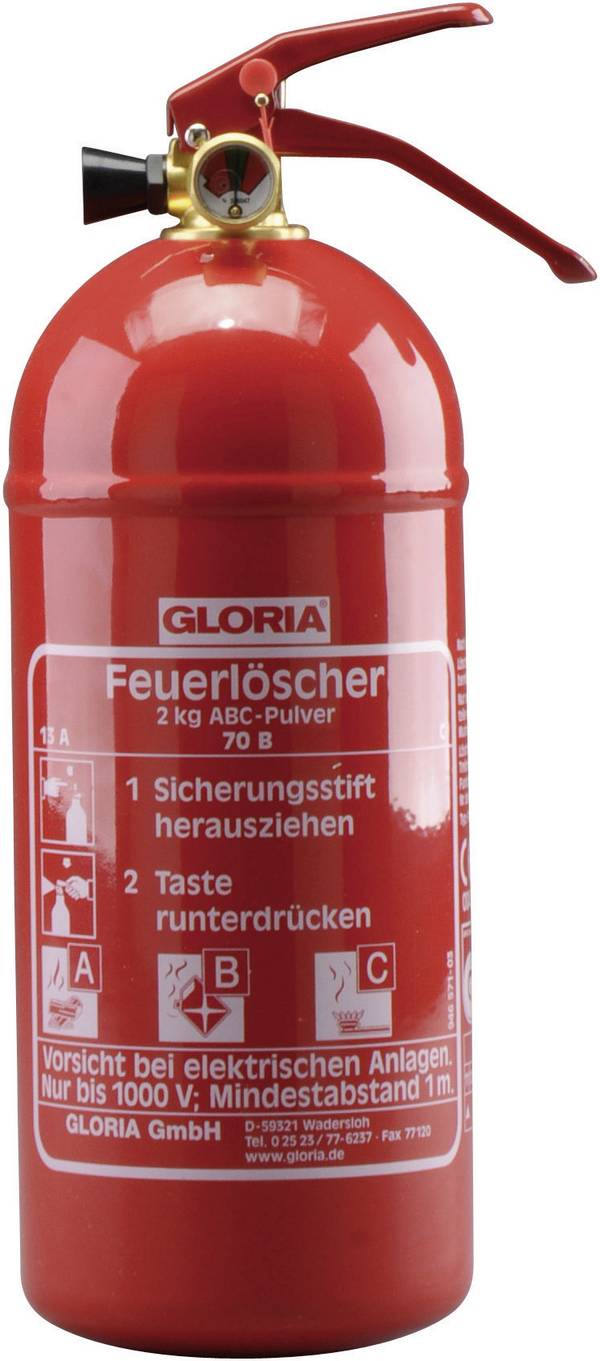Gloria PD2GAM Powder Manometer 2 kg Fire class: A, B, C Content 1 pc(s)