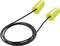 A pair of yellow earplugs with a black connecting cable, suitable for protection against noise in loud environments.