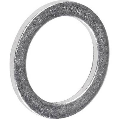 Metal ring, flat, grey, probably used as a washer or seal.