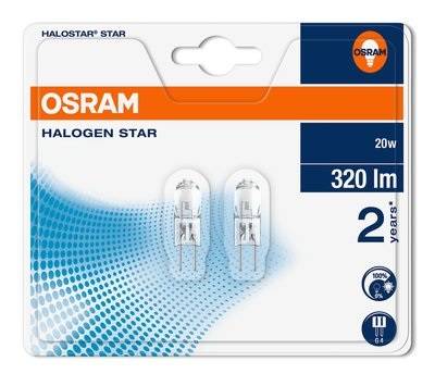 OSRAM HV halogen EEC: G (A - G) G4 33 mm 12 V 20 W Warm white Pin base dimmable 2 pc(s)-1