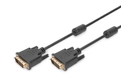 Digitus DVI Cable DVI-D 24+1-pin plug, DVI-D 24+1-pin plug 2.00 m Black AK-320108-020-S Round, double shielding DVI cabl-1
