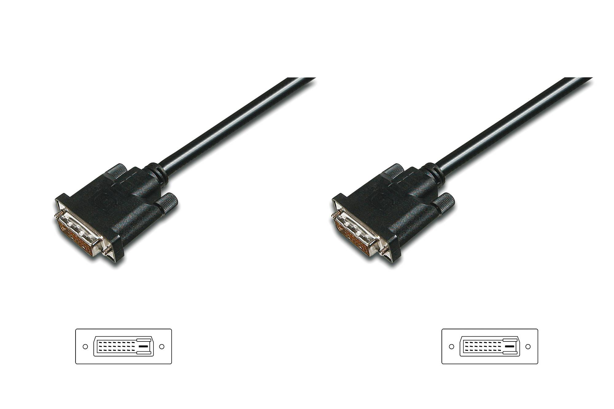 Digitus DVI Cable DVI-D 24+1-pin plug, DVI-D 24+1-pin plug 2.00 m Black AK-320108-020-S Round, double shielding DVI cabl-3