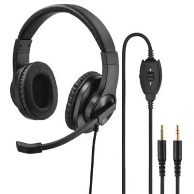 Hama Over-ear headset Corded (1075100) Stereo Black Volume control, Microphone mute PC-0
