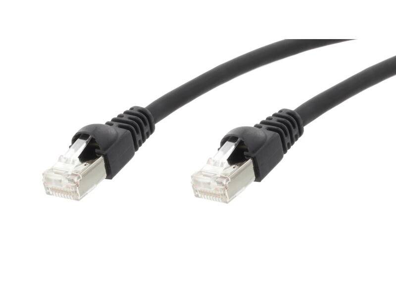 Telegärtner L00006D0101 RJ45 Network cable, patch cable CAT 5e F/UTP 50.00 m Black Flame-retardant, incl. detent 1 pc(s)-5