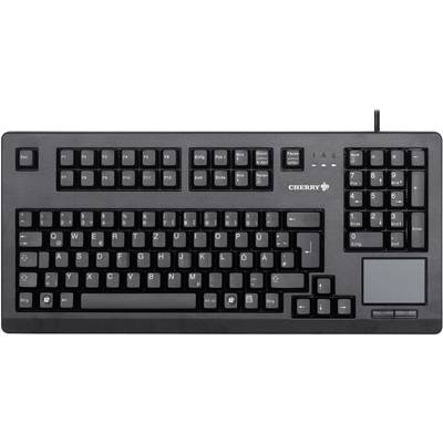 CHERRY Touchboard G80-11900 USB Keyboard German, QWERTZ Black Built-in touchpad, Mouse buttons, 19" rack compatibility 