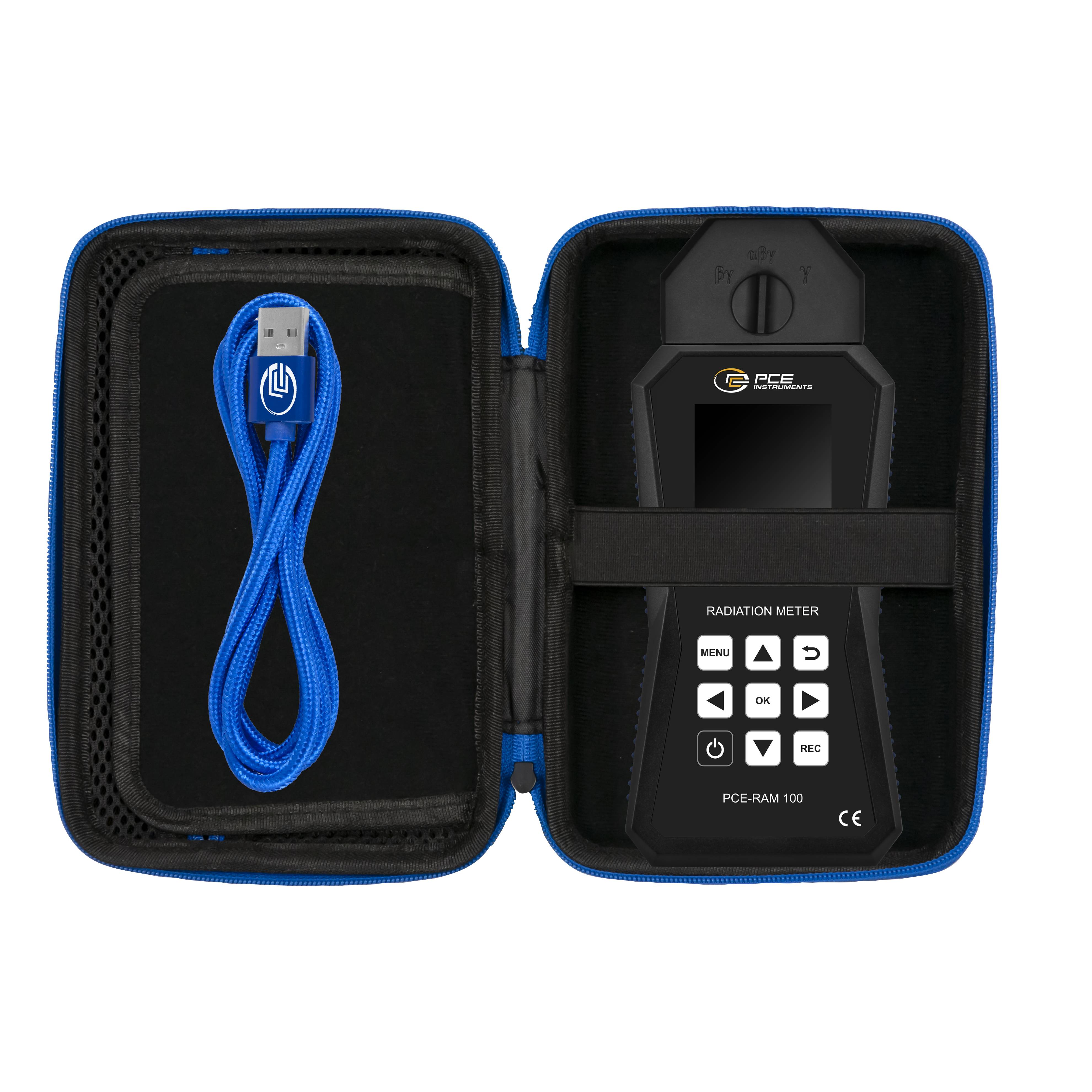 PCE Instruments PCE-RAM 100 Geiger counter Radiation: Gamma, Alpha, Beta Acoustic signal, Visual signal, Incl. dosimeter-6
