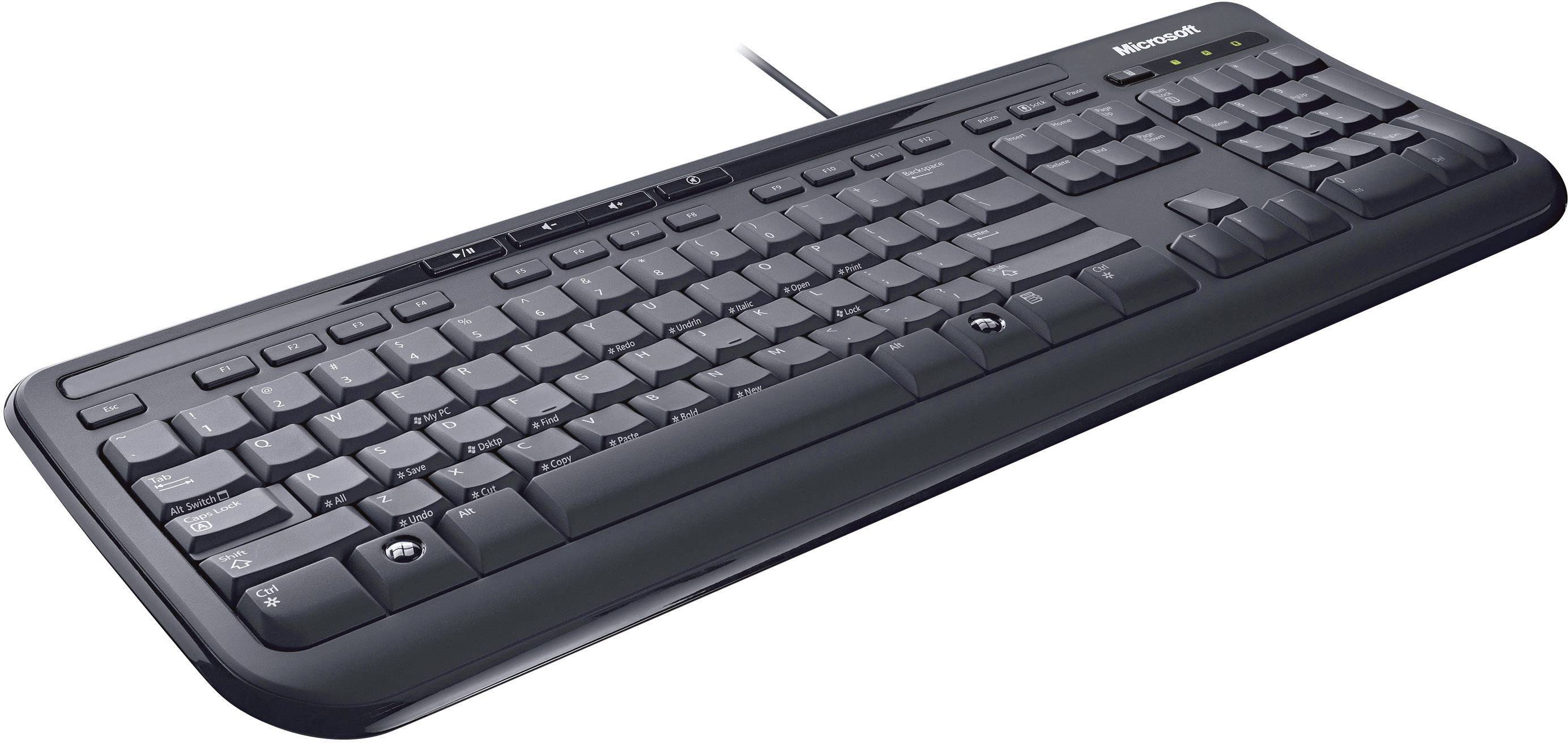 Microsoft WIRED KEYBOARD 600 USB Keyboard German, QWERTZ, Windows® Splashproof | Conrad.com