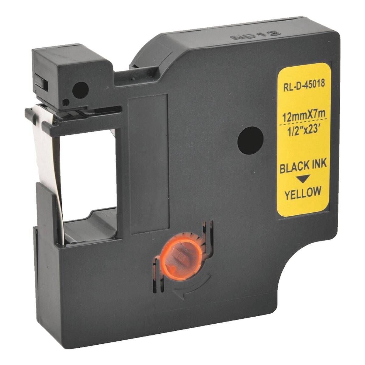 G&G D1 Labelling tape Plastic Tape colour: Yellow Font colour: Black 12 mm 7 m-1