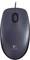 Black wired computer mouse by Logitech with scroll wheel, suitable for daily office and home use.