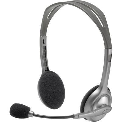 Logitech H110 PC  On-ear headset Corded (1075100) Stereo Grey Microphone noise cancelling 