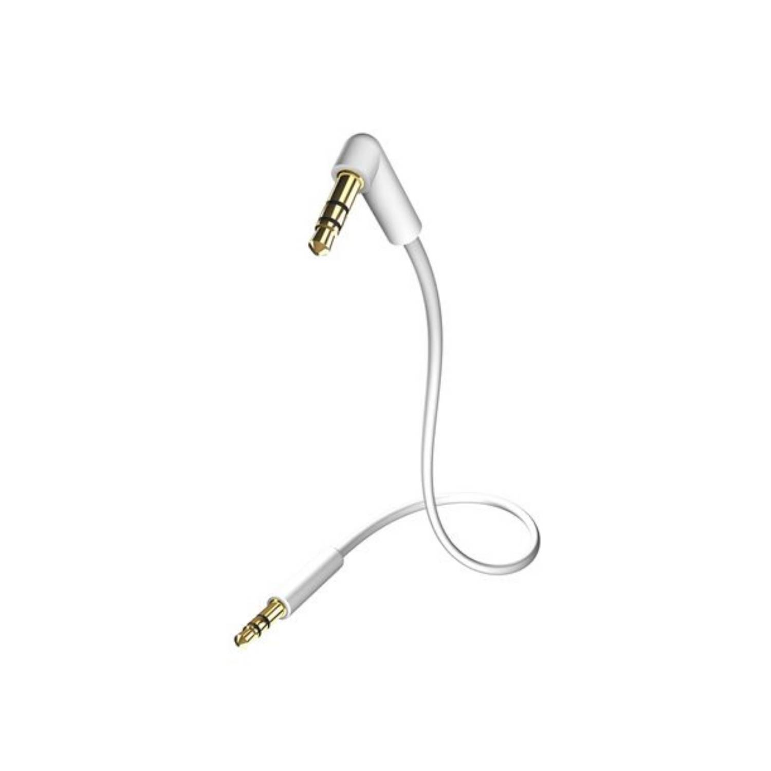 Inakustik 3104005 Jack Audio/phono Cable [1x Jack plug 3.5 mm - 1x Jack plug 3.5 mm] 0.50 m White, Silver gold plated co-2