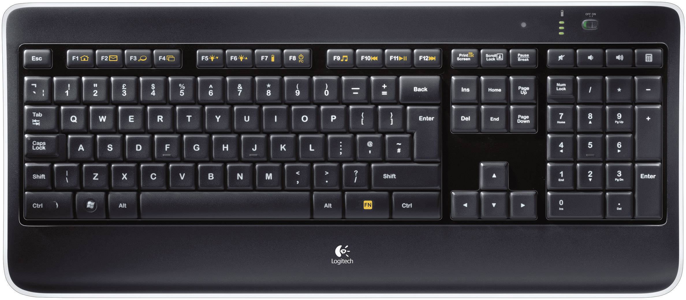 Logitech K800 Wireless Illuminated Keyboard Radio Keyboard German, QWERTZ, Windows® Black Backlit