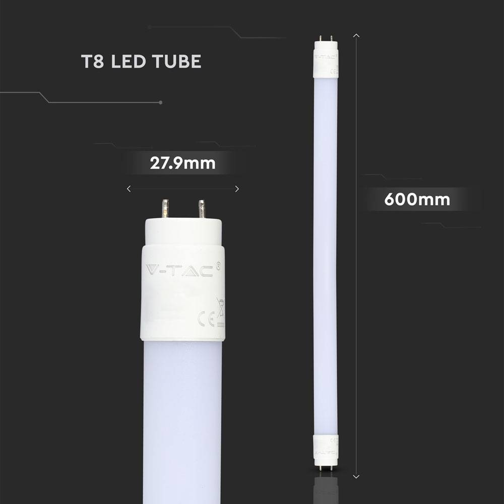 V-TAC LED tube EEC: G (A - G) G13 Tube shape T8 CB, LLB 10 W = 18 W White (Ø x H) 27.9 mm x 600 mm 1 pc(s)-2