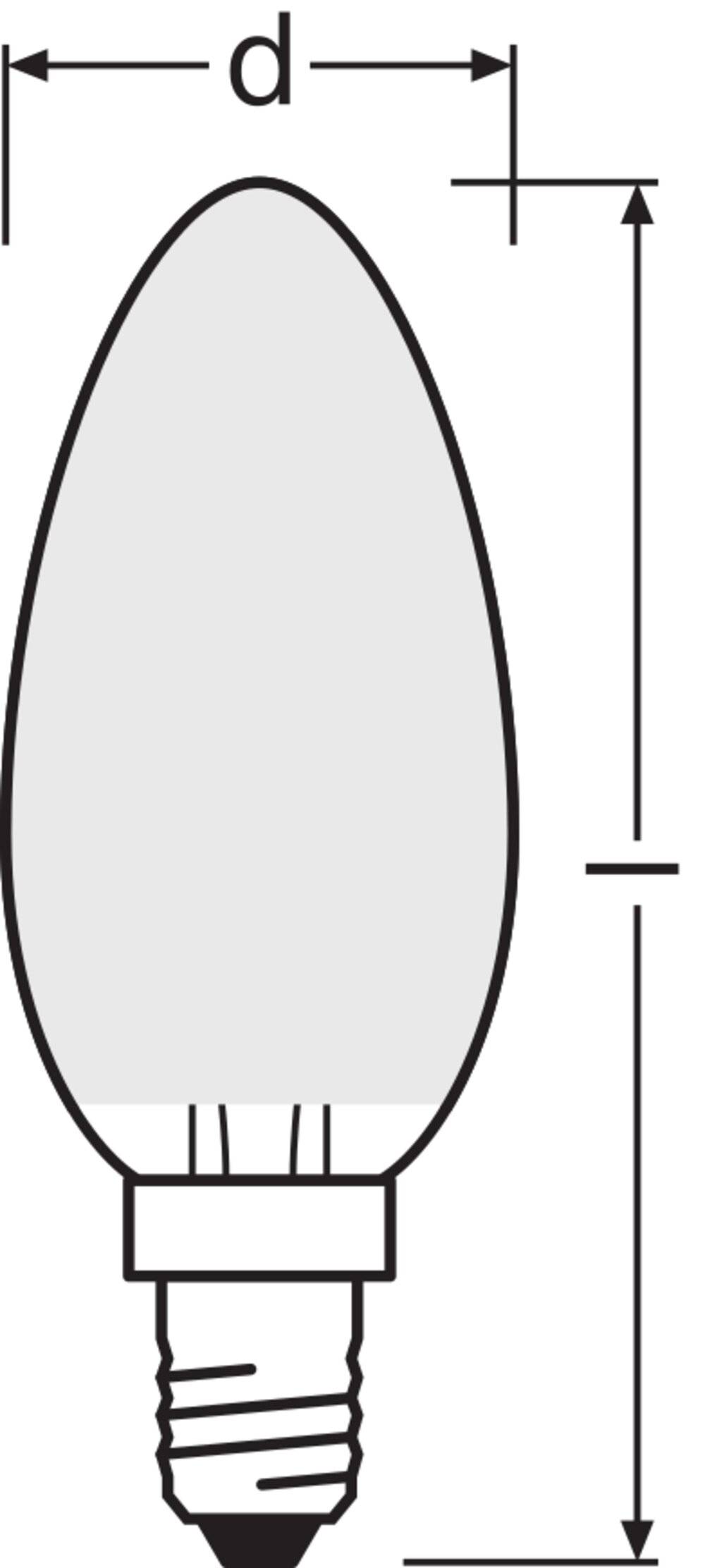 OSRAM HOMELIGHTING 4058075437128 LED (monochrome) EEC E (A - G) E14 Candle shape 4 W = 40 W Cool white (Ø x L) 35 mm x 1-1