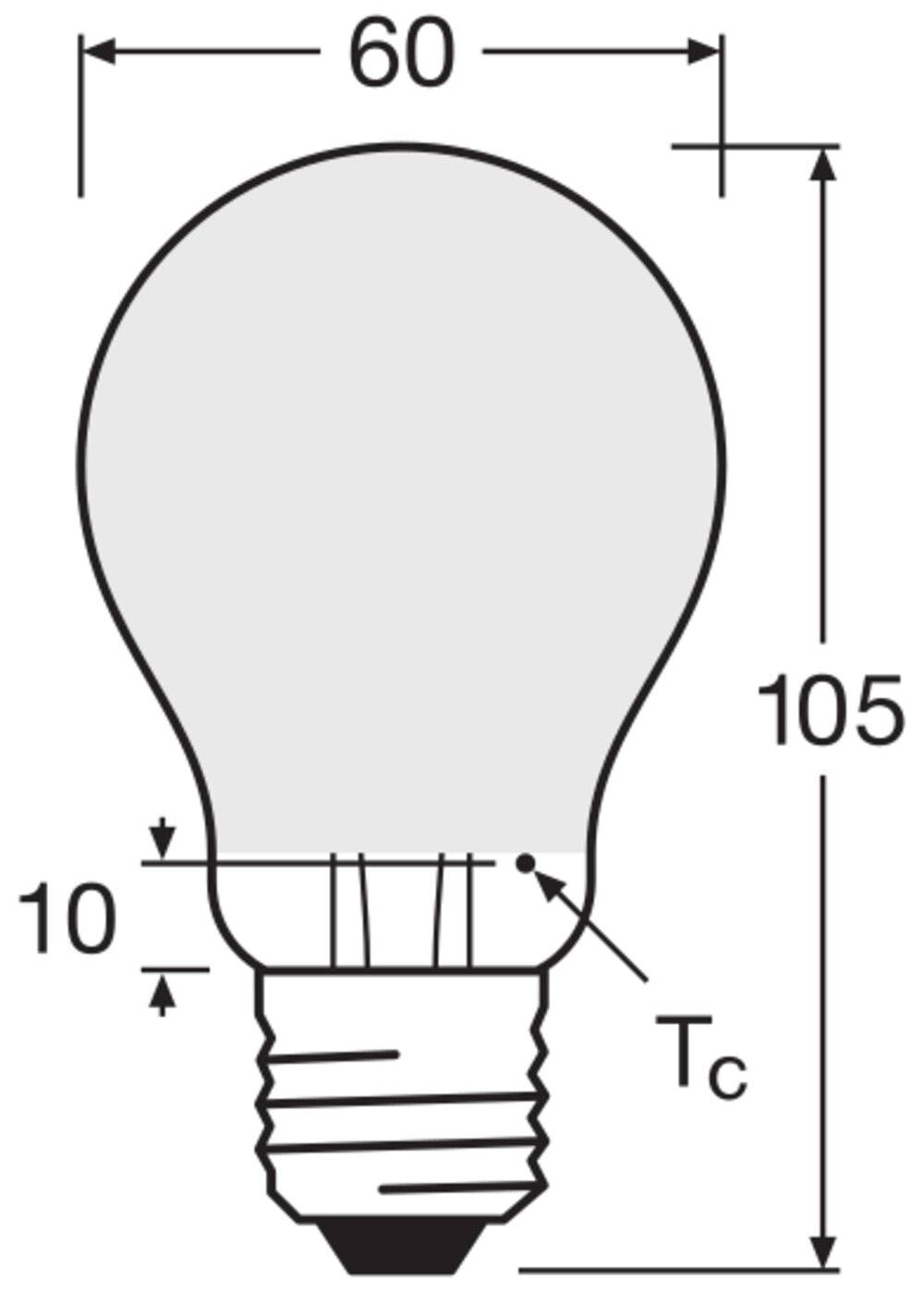 OSRAM 4058075466098 LED (monochrome) EEC E (A - G) E-27 Pear shape 7 W = 60 W Neutral white (Ø x L) 60 mm x 104 mm 1 pc(-1