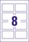 The number "8" is located in the centre of a rectangular grid with eight equally sized squares.