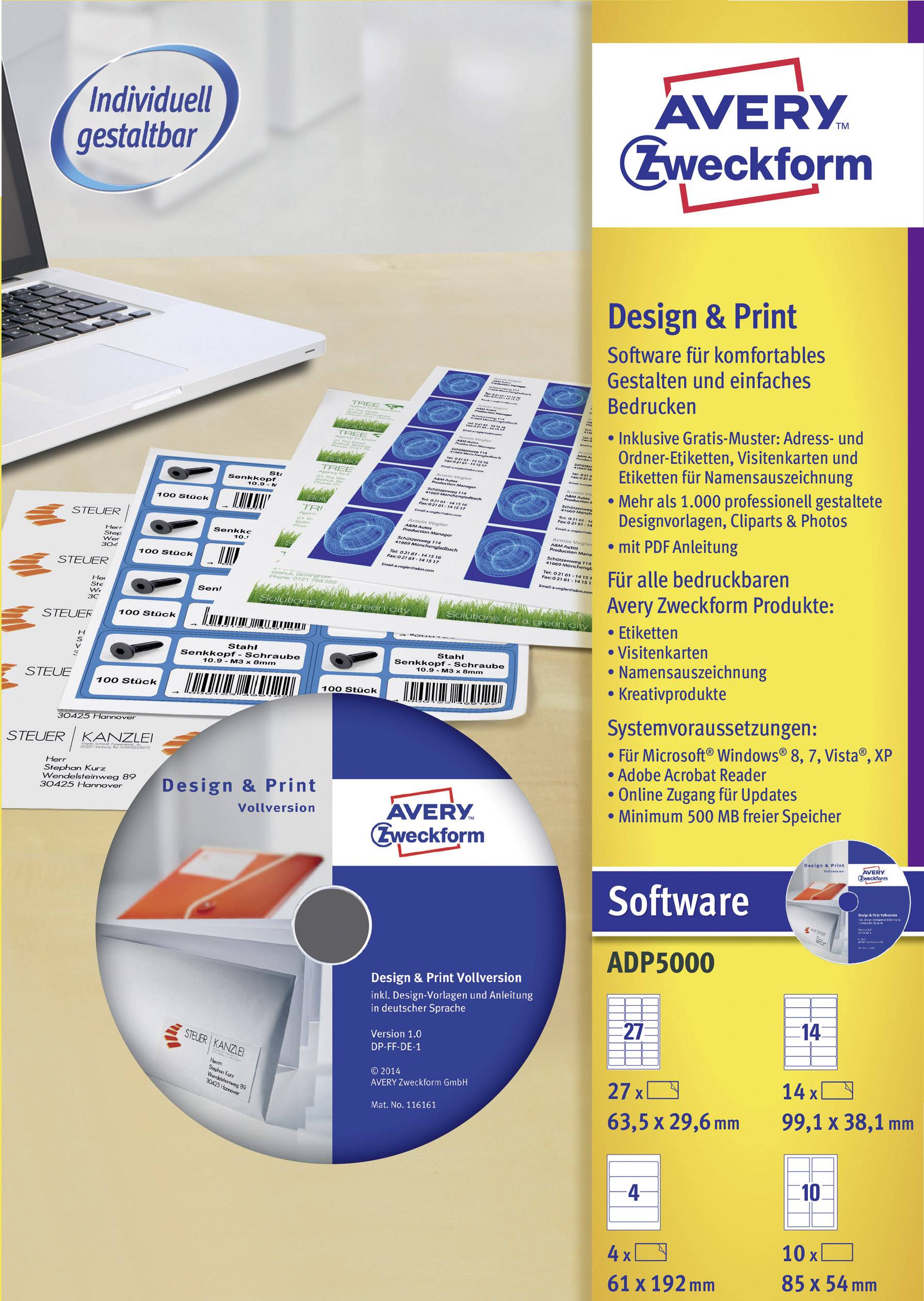 impliceren ballet kousen Avery-Zweckform DesignPro 5.0 Design & Print Software Full version, 1  licence Windows Illustrator | Conrad.com