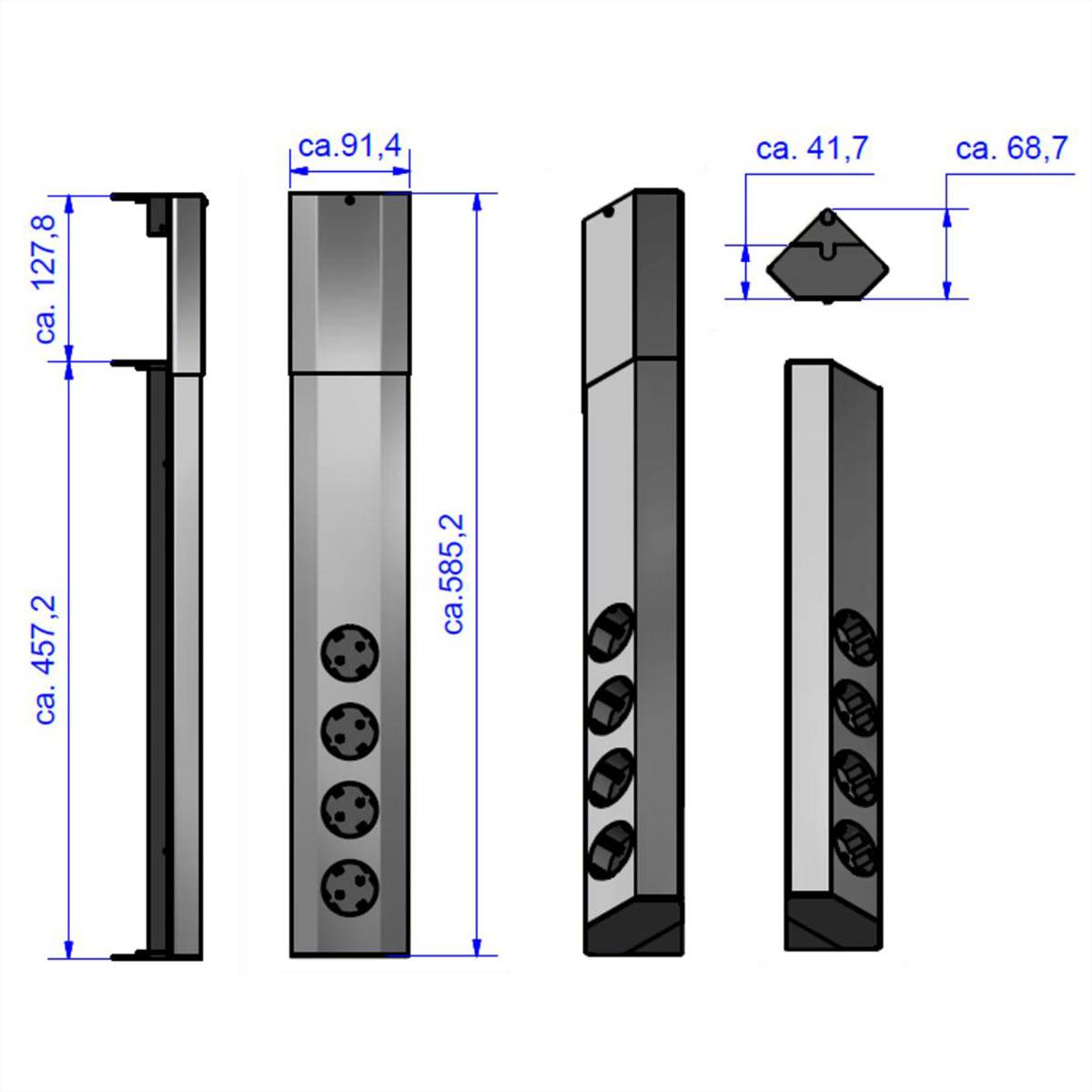 Bachmann 923.006 Power strip 4x Stainless steel 1 pc(s)-1
