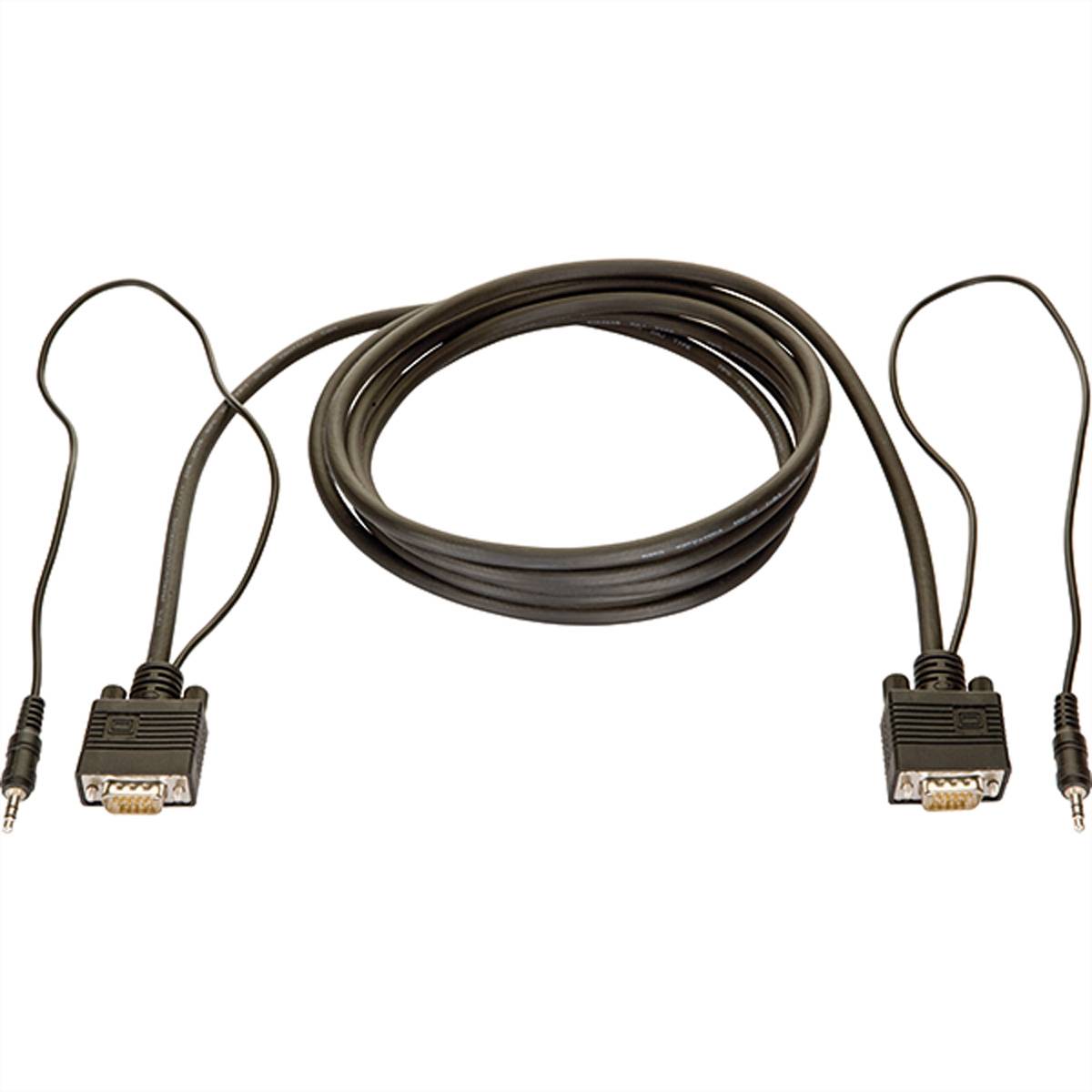 Bachmann VGA / Jack Cable VGA 15-pin plug, VGA 15-pin plug 3.00 m Black 918.067 VGA cable