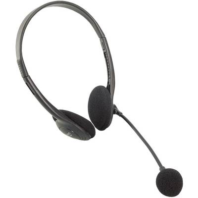 LogiLink HS0002 PC  On-ear headset Corded (1075100) Stereo Black  Volume control