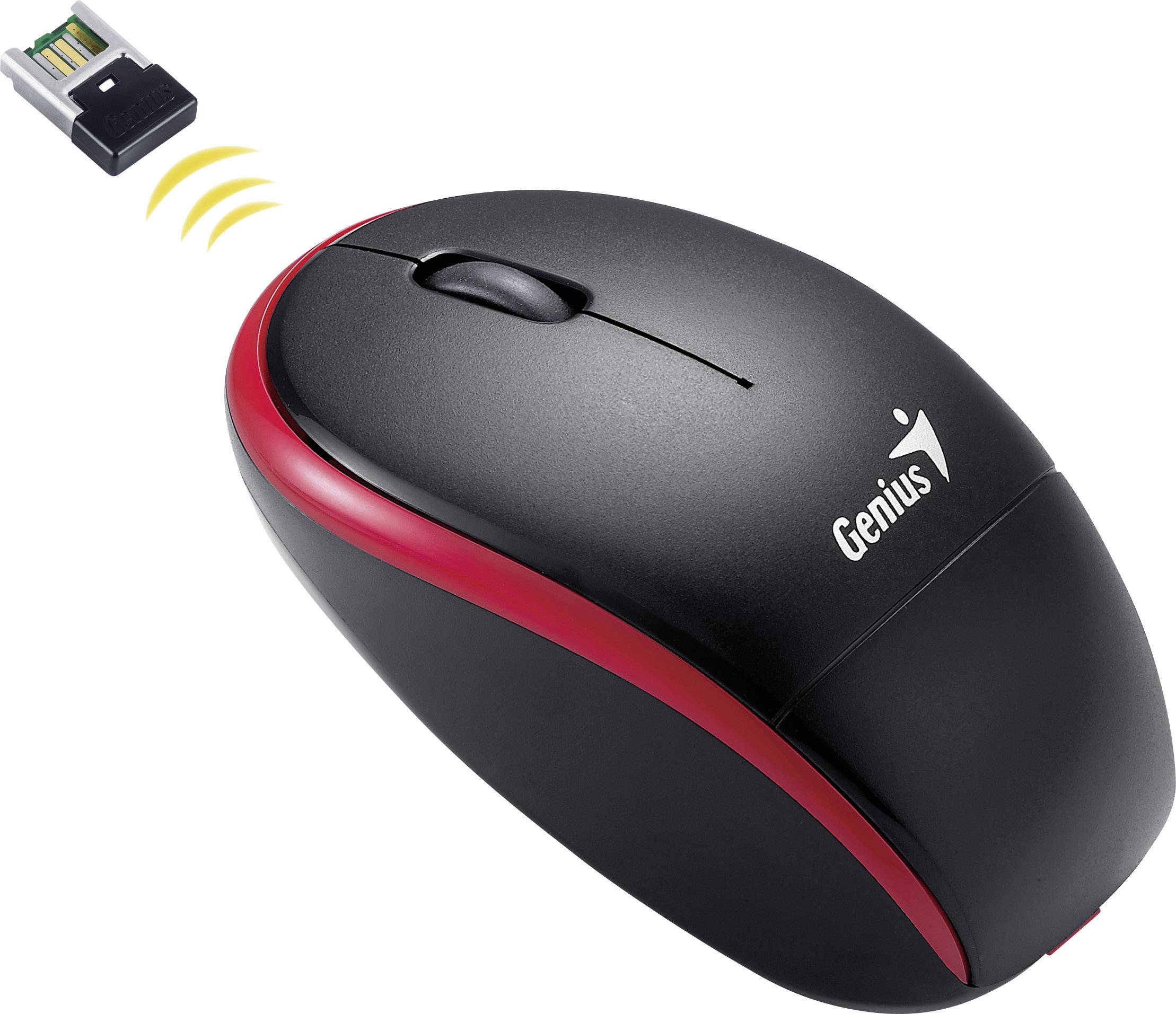 Мышь беспроводная genius traveler 9000 b-r, оптическая blueeye, 1200 dpi, Mini-ресивер, 3 кнопки, Black-Red, hanger (4710268236825)