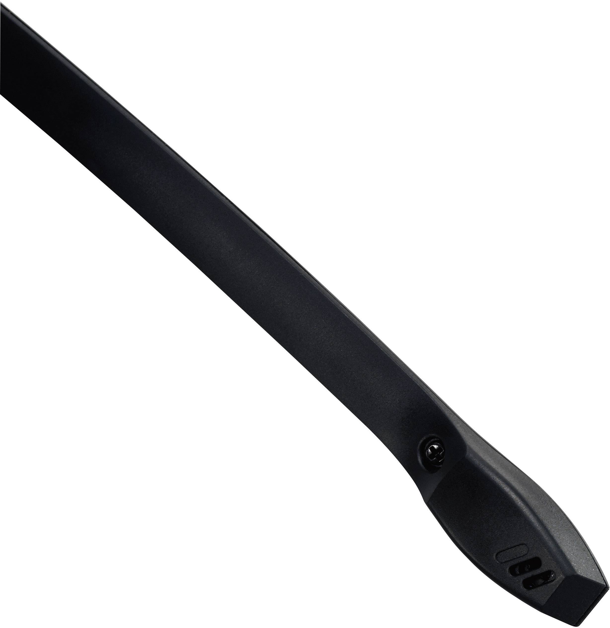 Black axe blade with rounded edge and mounting hole, slightly diagonal from top left to bottom right.