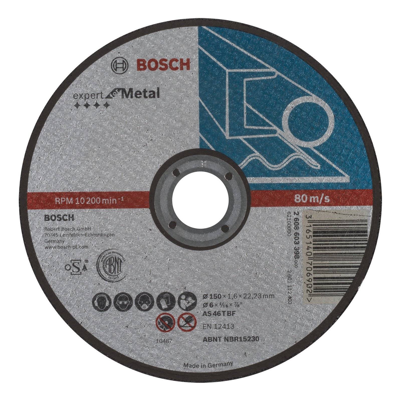 Bosch Accessories 2608603398 2608603398 Cutting disc (straight) 150 mm 1 pc(s) Steel-1
