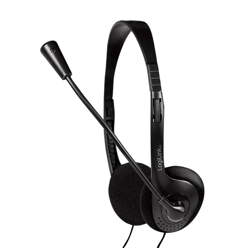 LogiLink HS0001 On-ear headset Corded (1075100) Stereo Black Volume control PC-4