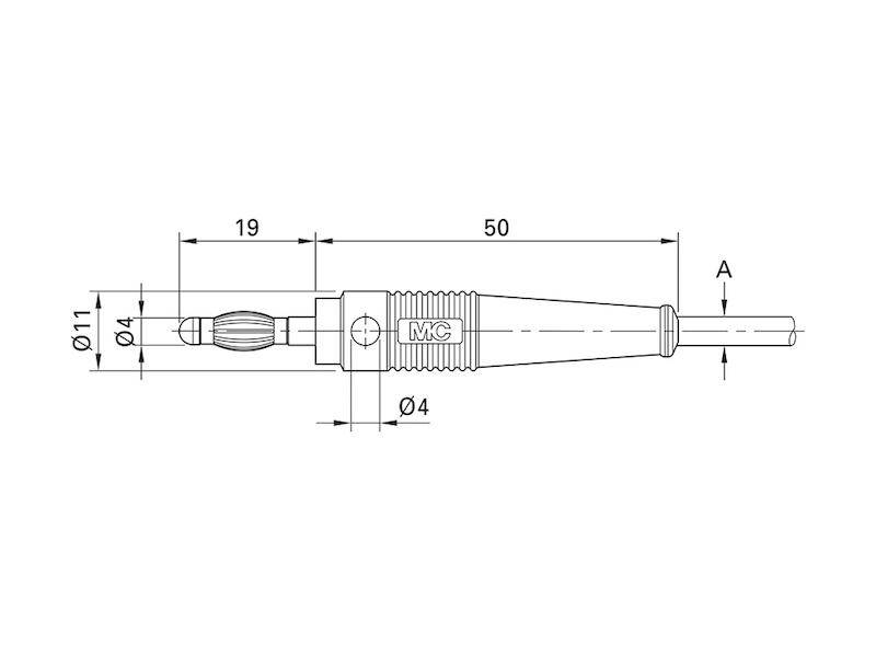 Straight blade plug Plug, straight Pin diameter: 4 mm Brown Stäubli L-41Q 1 pc(s)-1