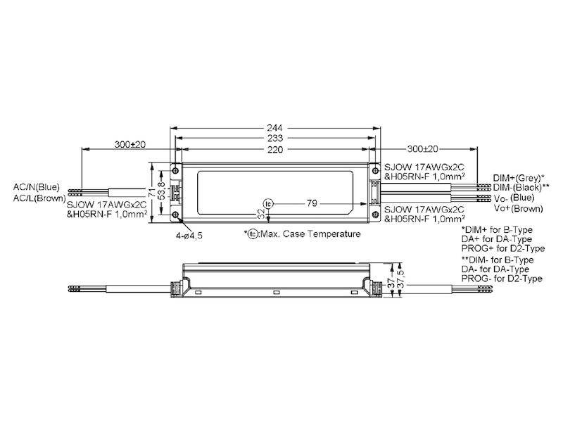 MEAN WELL ELG-240-C1400DA-3Y LED driver Constant current 239.4 W 1400 mA 86 - 171 V DC DALI, Suitable for flammable surf-1