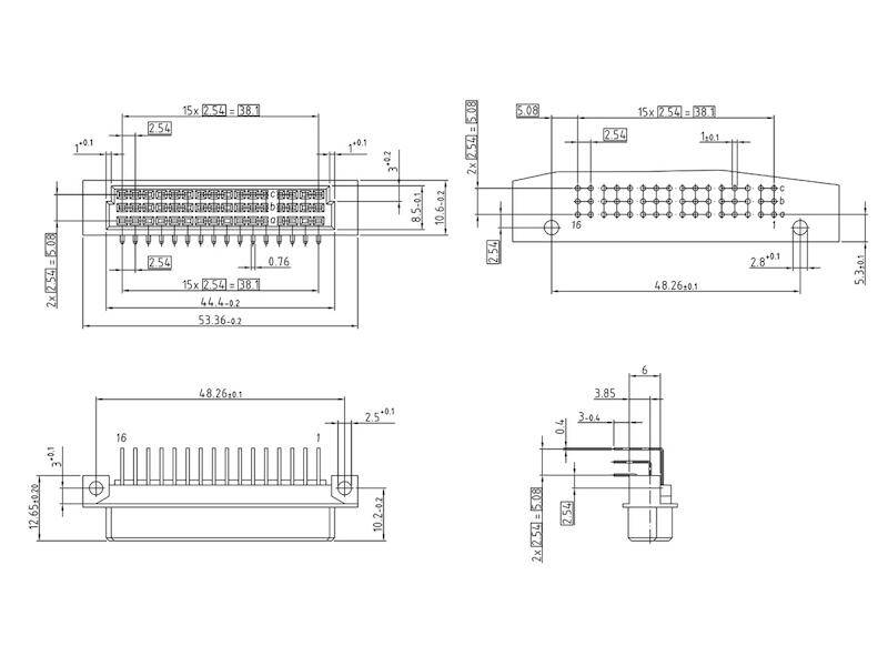 ept 116-90064 Edge connector (sockets) Total number of pins 48 No. of rows 3 1 pc(s)-2