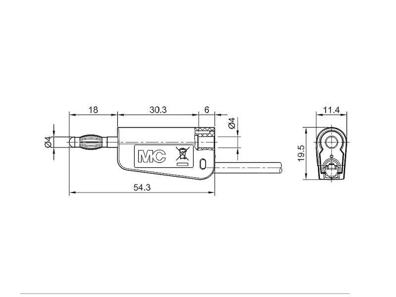 Stäubli LQ-4A-30 Jack plug Plug Pin diameter: 4 mm Black 1 pc(s) Piece-3