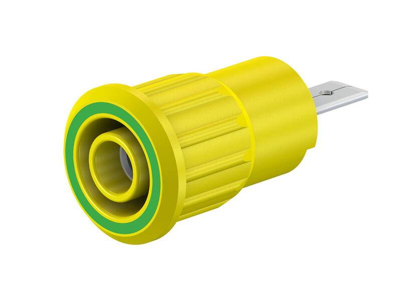Stäubli SEB4-F/A Safety jack socket Socket, built-in Pin diameter: 4 mm Green, Yellow 1 pc(s)-0