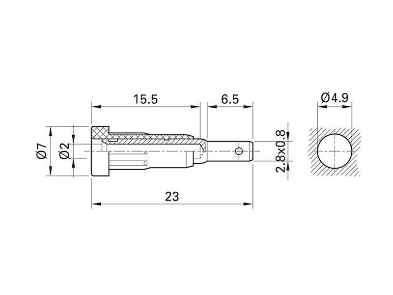 Jack socket Socket, vertical vertical Pin diameter: 2 mm Blue Stäubli EB2 1 pc(s)-2