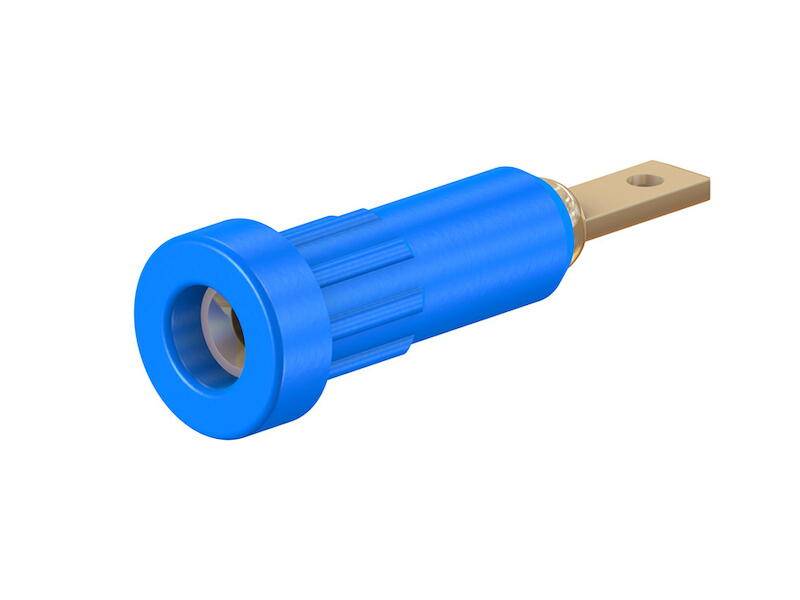 Jack socket Socket, vertical vertical Pin diameter: 2 mm Blue Stäubli EB2 1 pc(s)-0