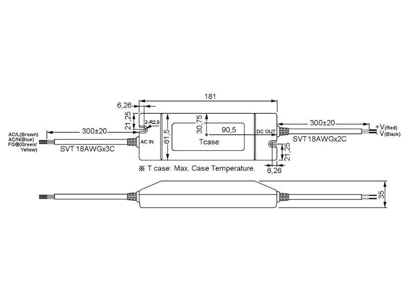 MEAN WELL PLN-45-24 LED driver, LED transformer Constant voltage, Constant current 45 W 1.9 A 18 - 24 V DC PFC circuit, -2